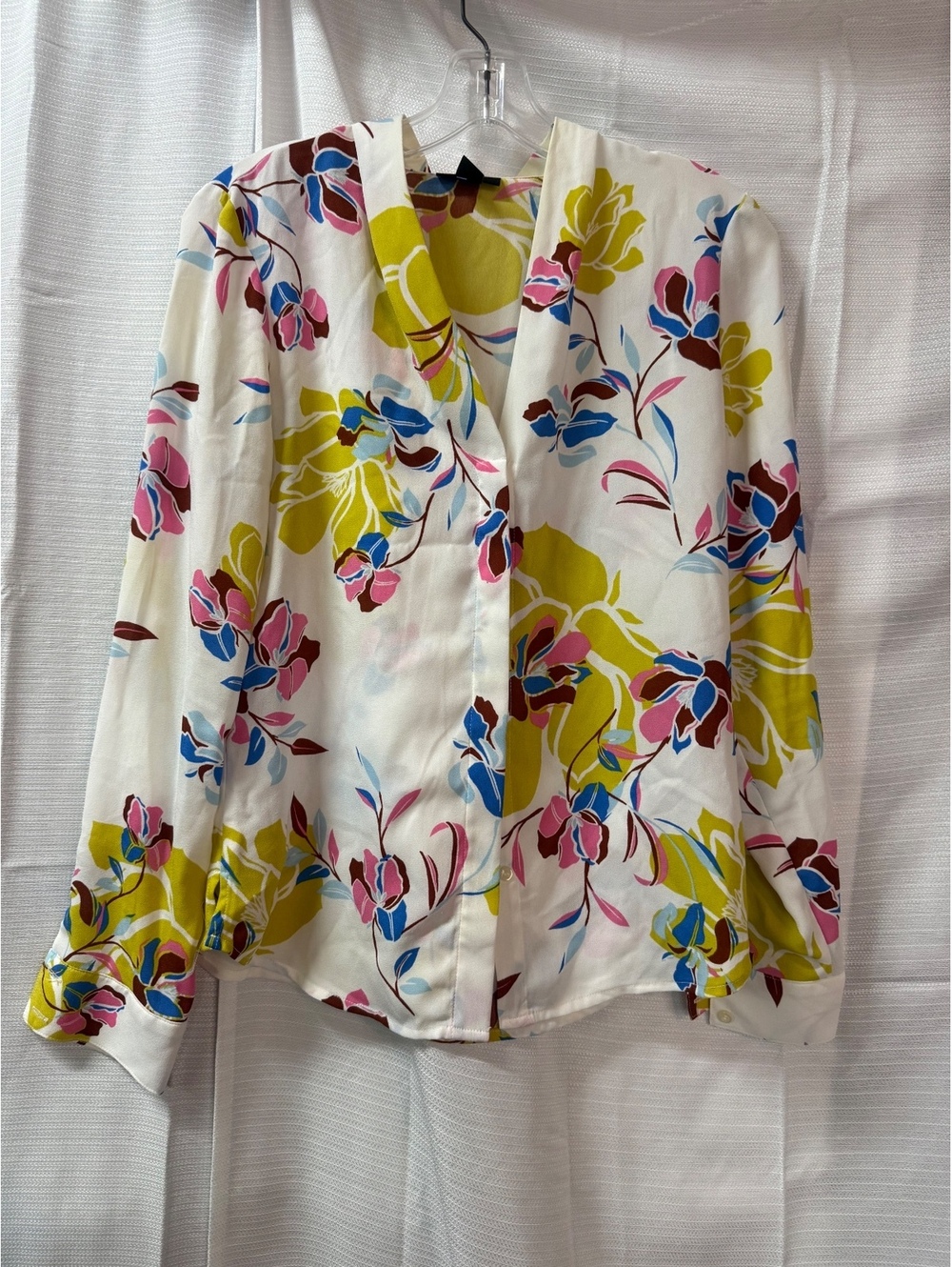 Halogen Floral Print Button-Up Blouse XS